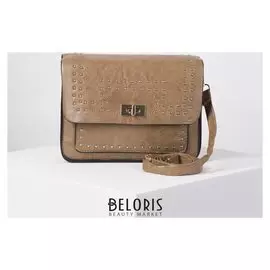 Сумка женская, отдел на молнии, наружный карман, длинный ремень, цвет светло-коричневый