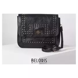 Сумка женская, отдел на молнии, наружный карман, длинный ремень, цвет чёрный