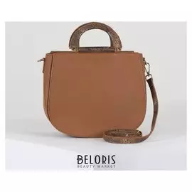 Сумка женская, отдел на молнии, наружный карман, длинный ремень, цвет коричневый