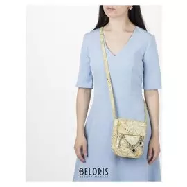 Сумка женская, отдел на молнии, наружный карман, длинный ремень, цвет жёлтый