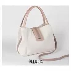 Сумка женская, отдел на молнии, наружный карман, длинный ремень, цвет кремовый