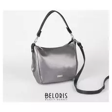 Сумка женская, отдел на молнии, наружный карман, длинный ремень, цвет серебро