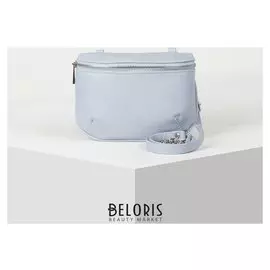 Сумка женская, отдел на молнии, наружный карман, длинный ремень, цвет голубой