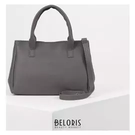 Сумка женская, отдел на молнии, наружный карман, цвет серый