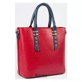 Сумка женская, отдел на молнии, наружный карман, длинный ремень, цвет красный