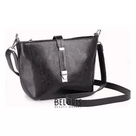 Сумка женская, отдел на молнии, наружный карман, длинный ремень, цвет чёрный