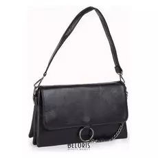 Сумка женская, отдел на молнии, наружный карман, длинный ремень, цвет чёрный