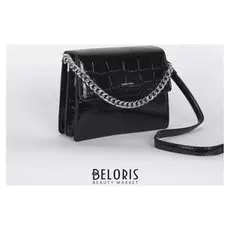 Сумка женская, отдел на молнии, наружный карман, длинный ремень, цвет чёрный