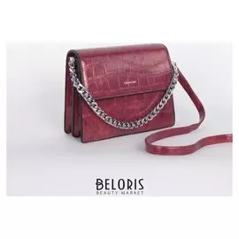 Сумка женская, отдел на молнии, наружный карман, длинный ремень, цвет бордовый