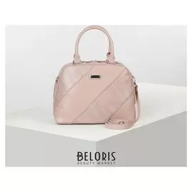 Сумка женская, отдел на молнии, наружный карман, длинный ремень, цвет розовый