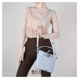 Сумка женская, отдел на молнии, наружный карман, длинный ремень, цвет голубой