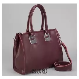 Сумка женская, отдел на молнии, наружный карман, длинный ремень, цвет бордовый