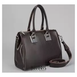 Сумка женская, отдел на молнии, наружный карман, длинный ремень, цвет коричневый