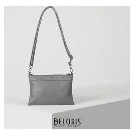 Сумка женская, отдел на молнии, наружный карман, цвет серый