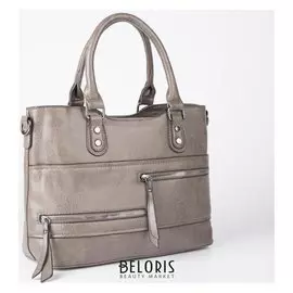 Сумка женская, отдел на молнии, наружный карман, длинный ремень, цвет бежевый