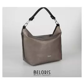 Сумка женская, отдел на молнии, наружный карман, длинный ремень, цвет бронзовый