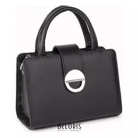 Сумка женская, отдел на молнии, наружный карман, длинный ремень, цвет чёрный