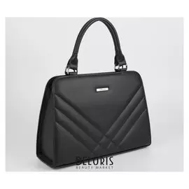 Сумка женская, отдел на молнии, наружный карман, длинный ремень, цвет чёрный