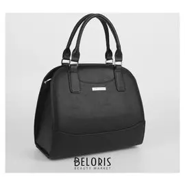 Сумка женская, отдел на молнии, наружный карман, длинный ремень, цвет чёрный