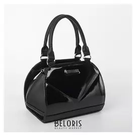 Сумка женская, отдел на молнии, наружный карман, длинный ремень, цвет чёрный