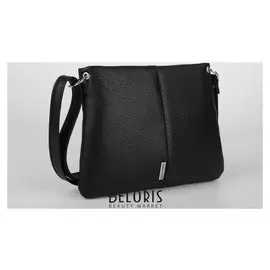 Сумка женская, отдел на молнии, наружный карман, длинный ремень, цвет чёрный