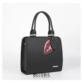 Сумка женская, отдел на молнии, наружный карман, длинный ремень, цвет чёрный