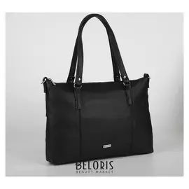 Сумка женская, отдел на молнии, наружный карман, длинный ремень, цвет чёрный