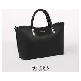 Сумка женская, отдел на молнии, наружный карман, длинный ремень, цвет чёрный