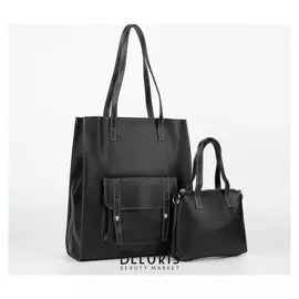 Сумка женская, отдел на молнии, наружный карман, длинный ремень, цвет чёрный