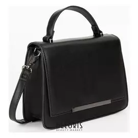 Сумка женская, отдел на молнии, наружный карман, длинный ремень, цвет чёрный