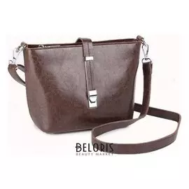 Сумка женская, отдел на молнии, наружный карман, длинный ремень, цвет коричневый