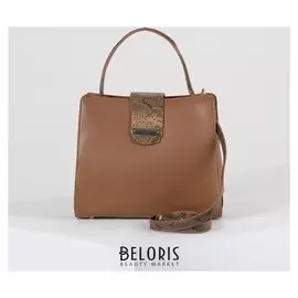 Сумка женская, отдел на молнии, наружный карман, длинный ремень, цвет коричневый