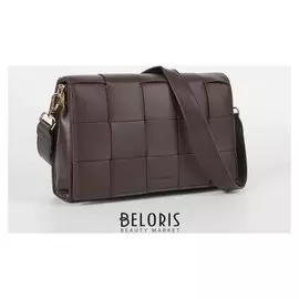 Сумка женская, отдел на молнии, наружный карман, длинный ремень, цвет коричневый