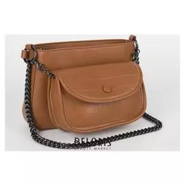 Сумка женская, отдел на молнии, наружный карман, длинный ремень, цвет коричневый