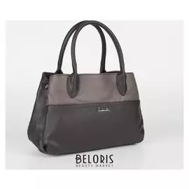 Сумка женская, отдел на молнии, наружный карман, длинный ремень, цвет коричневый/бежевый