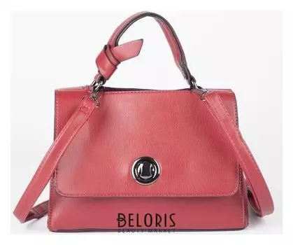 Сумка женская, отдел на молнии, наружный карман, длинный ремень, цвет красный