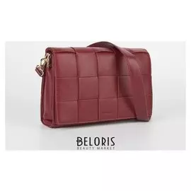 Сумка женская, отдел на молнии, наружный карман, длинный ремень, цвет красный