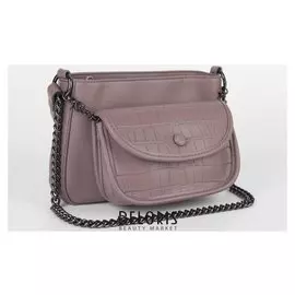 Сумка женская, отдел на молнии, наружный карман, длинный ремень, цвет розовый