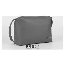 Сумка женская, отдел на молнии, наружный карман, длинный ремень, цвет серый