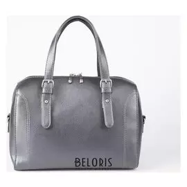 Сумка женская, отдел на молнии, наружный карман, длинный ремень, цвет серый