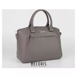 Сумка женская, отдел на молнии, наружный карман, длинный ремень, цвет серый