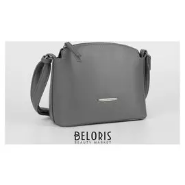 Сумка женская, отдел на молнии, наружный карман, длинный ремень, цвет светло-серый