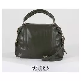 Сумка женская, отдел на молнии, наружный карман, длинный ремень, цвет зелёный