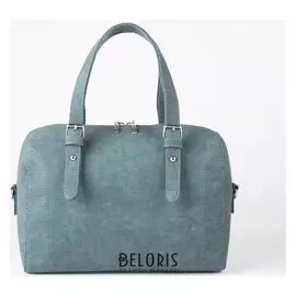 Сумка женская, отдел на молнии, наружный карман, длинный ремень, цвет зелёный