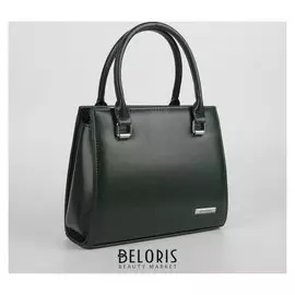 Сумка женская, отдел на молнии, наружный карман, длинный ремень, цвет зелёный