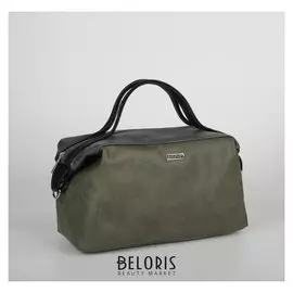 Сумка женская, отдел на молнии, наружный карман, длинный ремень, цвет зелёный