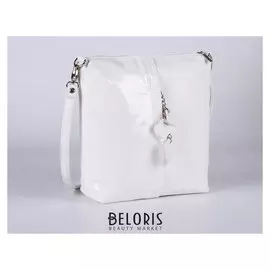 Сумка женская, отдел на молнии, наружный карман, регулируемый ремень, цвет белый