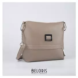 Сумка женская, отдел на молнии, наружный карман, регулируемый ремень, цвет бежевый