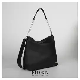 Сумка женская, отдел на молнии, наружный карман, регулируемый ремень, цвет чёрный