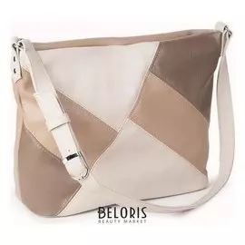 Сумка женская, отдел на молнии, наружный карман, регулируемый ремень, цвет коричневый/серый